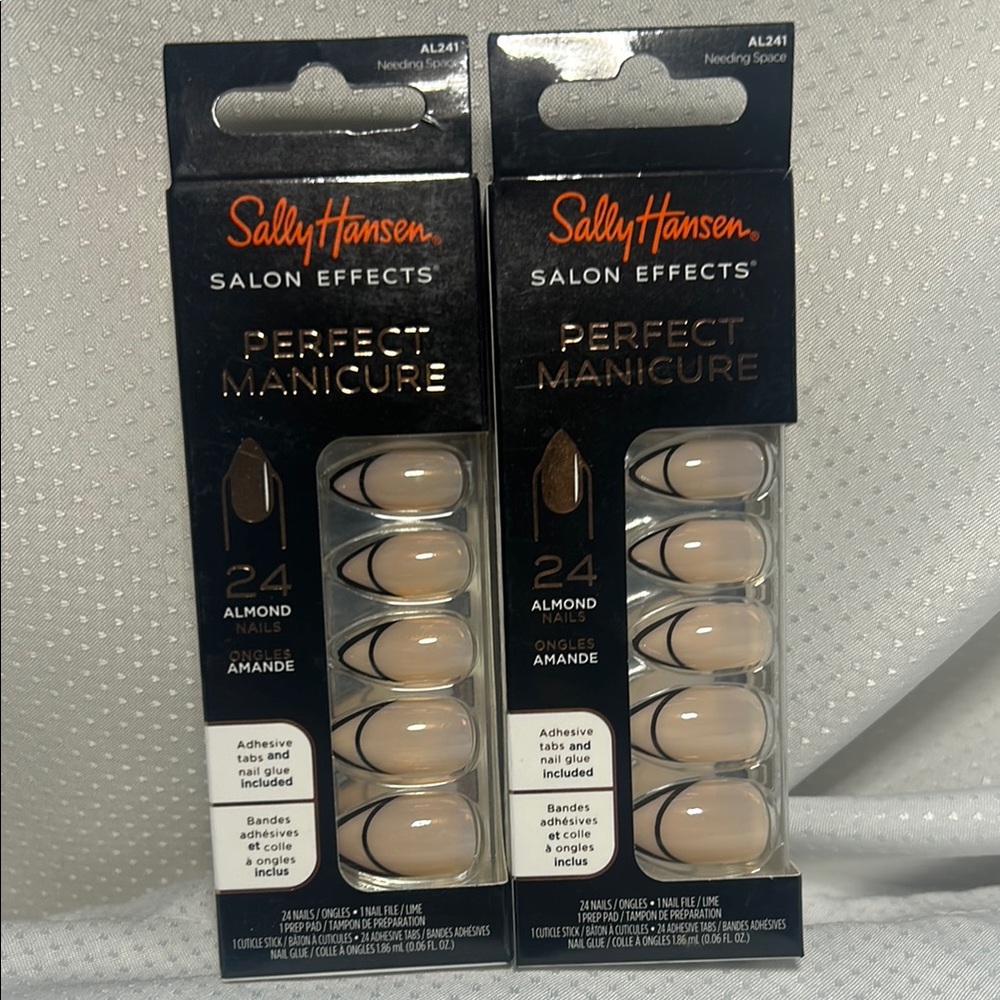 2x Needing Space -Sally Hansen Salon Effects Perfect Manicure Nails Almond AL241